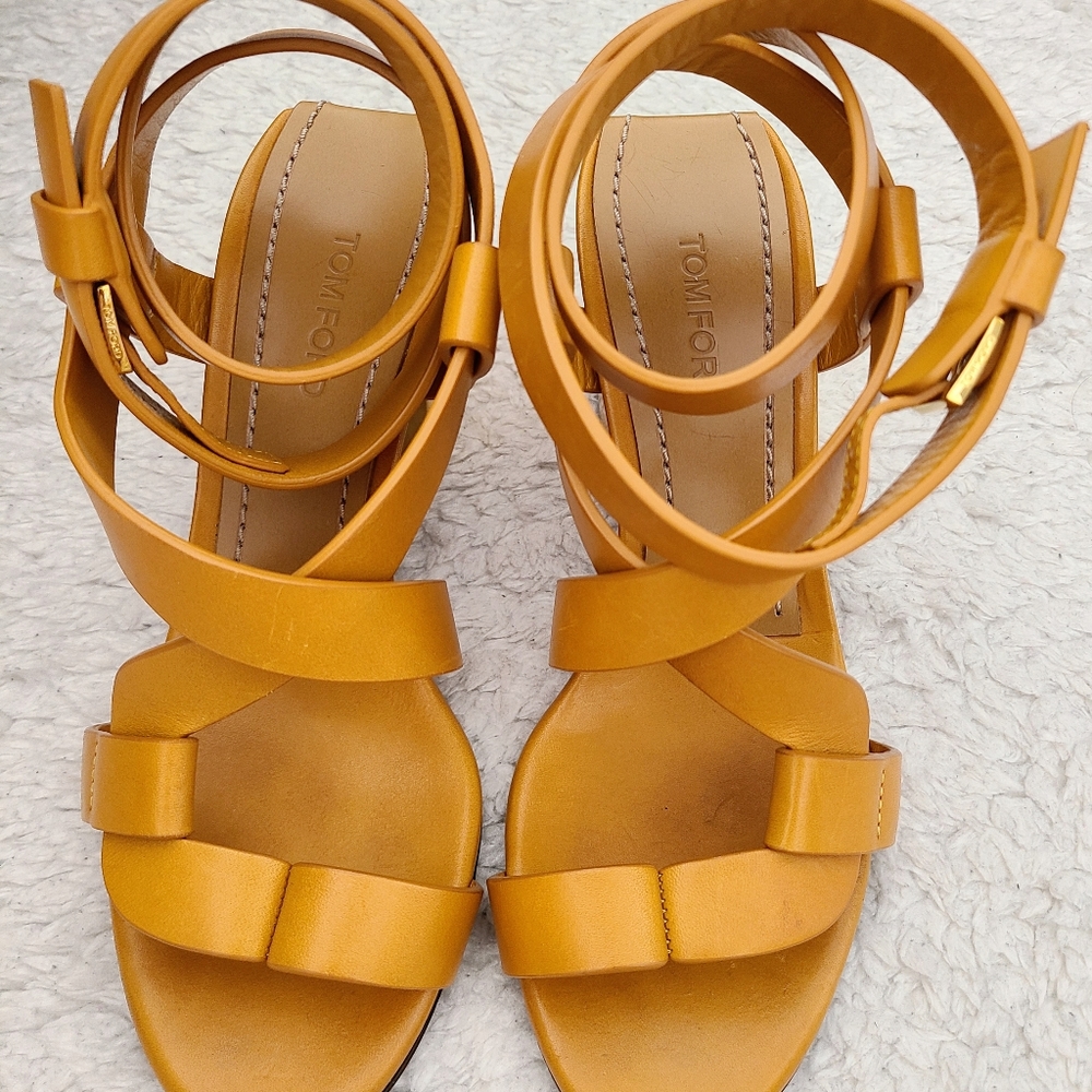 Tom Ford ankle strap leather sandals